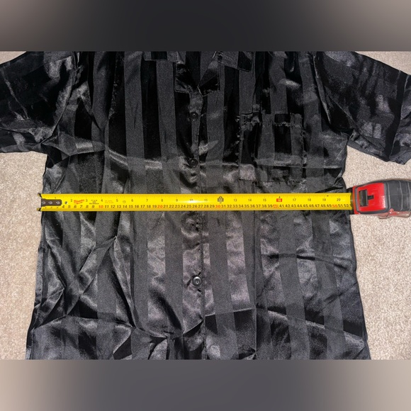 Women’s Black Silk Striped Pajamas - Picture 4 of 8